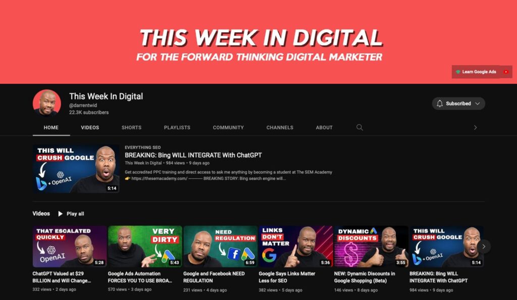 This Week In Digital YouTube Channel