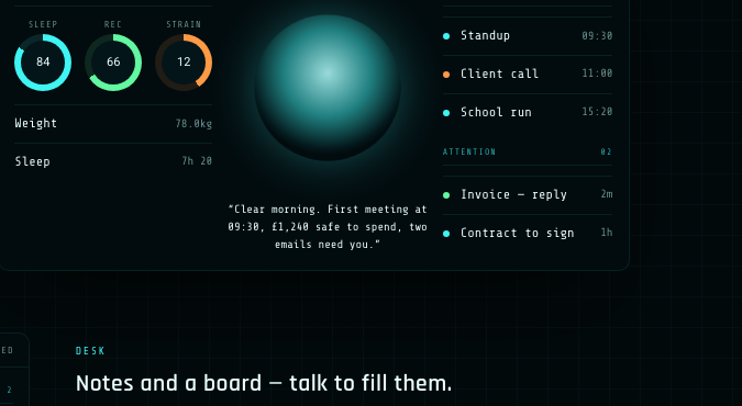 JARVIS command panel interface