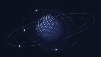 Pluma's Orbit Intelligence globe visual from the live Command view